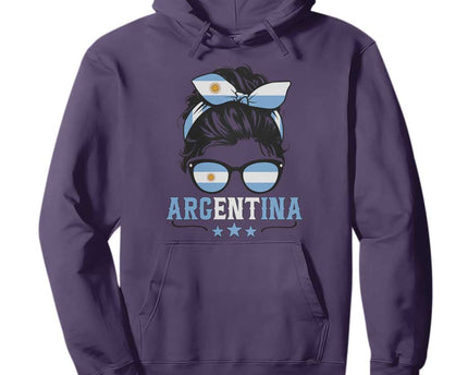 Argentina Messy Bun Proud Argentinian Flag Hoodie