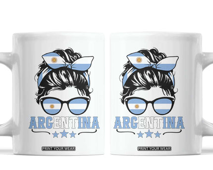 Argentina Messy Bun Proud Argentinian Flag Coffee Mug
