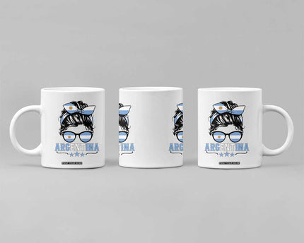 Argentina Messy Bun Proud Argentinian Flag Coffee Mug