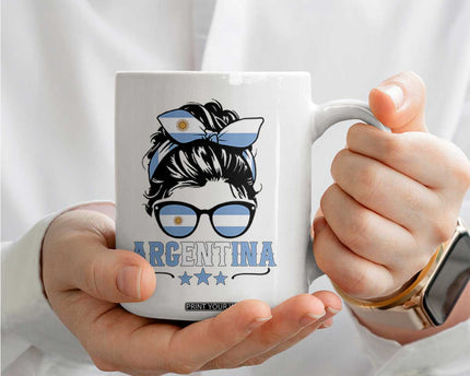 Argentina Messy Bun Proud Argentinian Flag Coffee Mug