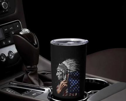 Indian Chief Native American USA Flag Tumbler Cup