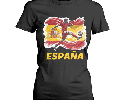 Spain Espana Soccer Football Fan Spanish Flag T-Shirt For Women
