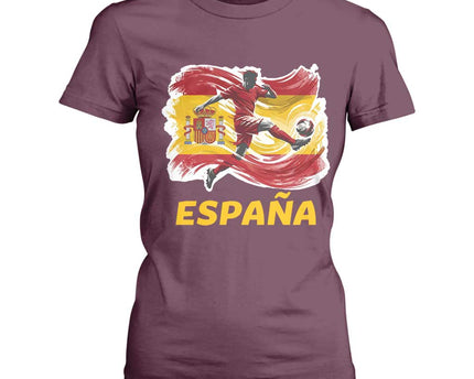 Spain Espana Soccer Football Fan Spanish Flag T-Shirt For Women