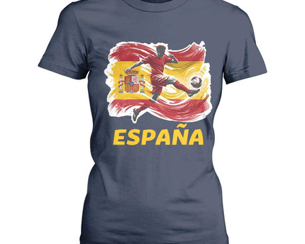 Spain Espana Soccer Football Fan Spanish Flag T-Shirt For Women