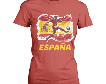 Spain Espana Soccer Football Fan Spanish Flag T-Shirt For Women