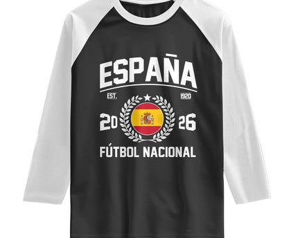 Spain 2026 Soccer Football Fan Spanish Flag Raglan Shirt