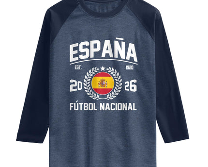 Spain 2026 Soccer Football Fan Spanish Flag Raglan Shirt