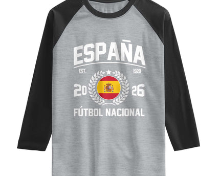Spain 2026 Soccer Football Fan Spanish Flag Raglan Shirt