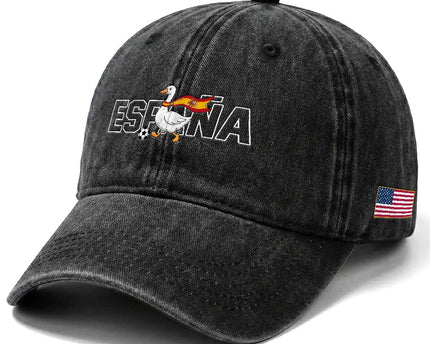 Espana Spain Soccer Football Washed Cotton Baseball Cap Silly Goose Spanish Flag Fan Supporter