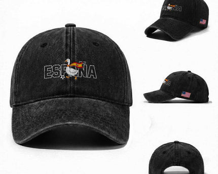 Espana Spain Soccer Football Washed Cotton Baseball Cap Silly Goose Spanish Flag Fan Supporter