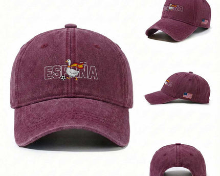 Espana Spain Soccer Football Washed Cotton Baseball Cap Silly Goose Spanish Flag Fan Supporter