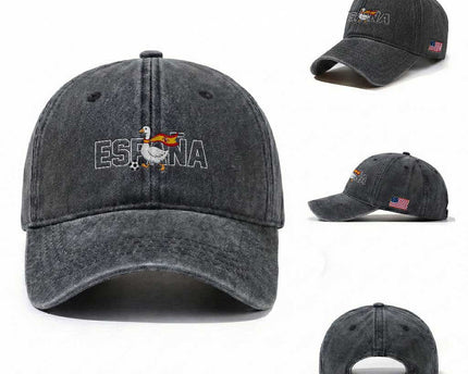 Espana Spain Soccer Football Washed Cotton Baseball Cap Silly Goose Spanish Flag Fan Supporter