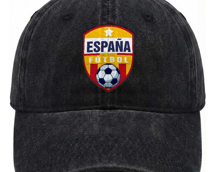 Espana Spain Soccer Football Fan Spanish Flag Washed Cotton Baseball Cap