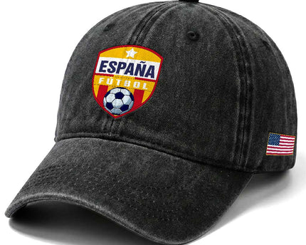 Espana Spain Soccer Football Fan Spanish Flag Washed Cotton Baseball Cap