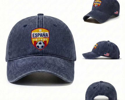 Espana Spain Soccer Football Fan Spanish Flag Washed Cotton Baseball Cap