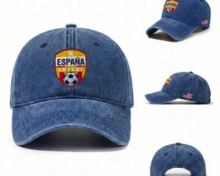 Espana Spain Soccer Football Fan Spanish Flag Washed Cotton Baseball Cap