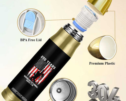 250th Anniversary USA Bullet Tumbler Bigfoot Patriotic American USA Flag