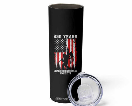 250th Anniversary USA Skinny Tumbler Bigfoot Patriotic American USA Flag
