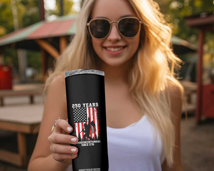 250th Anniversary USA Skinny Tumbler Bigfoot Patriotic American USA Flag