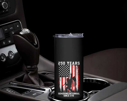 250th Anniversary USA Skinny Tumbler Bigfoot Patriotic American USA Flag