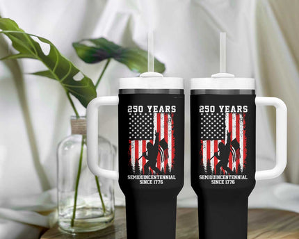 250th Anniversary USA Tumbler With Handle Bigfoot Patriotic American USA Flag