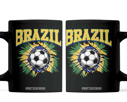 Brazil Soccer Fan Coffee Mug Brazilian Football Game Day Fan