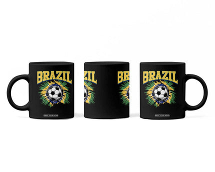 Brazil Soccer Fan Coffee Mug Brazilian Football Game Day Fan