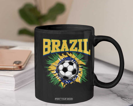 Brazil Soccer Fan Coffee Mug Brazilian Football Game Day Fan