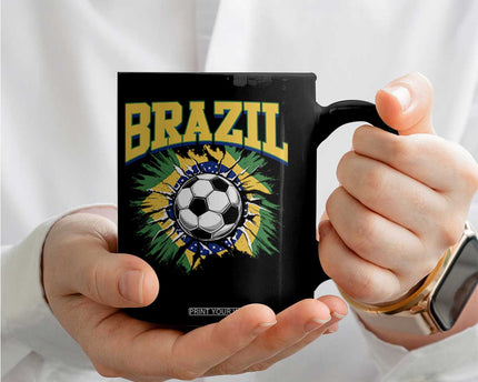 Brazil Soccer Fan Coffee Mug Brazilian Football Game Day Fan