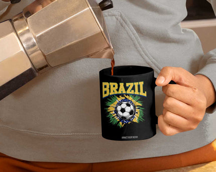 Brazil Soccer Fan Coffee Mug Brazilian Football Game Day Fan