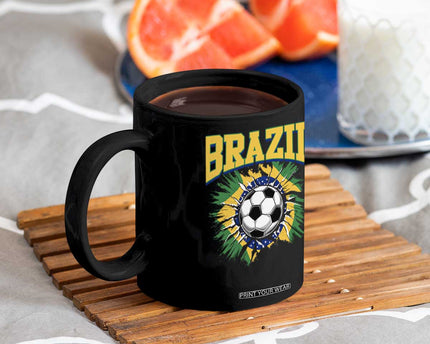 Brazil Soccer Fan Coffee Mug Brazilian Football Game Day Fan