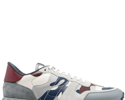 Men's Valentino Camo Rock Runners Grey Sneakers