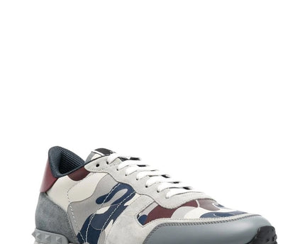 Men's Valentino Camo Rock Runners Grey Sneakers