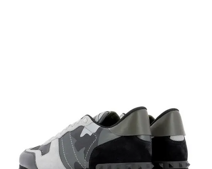 Men's Valentino Camo Rock Runners Grey Black Camo Sneakers
