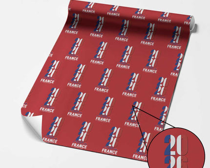 Vintage France Soccer Fan Wrapping Paper Roll French Football Pride 2026