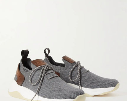 Men's Berluti Shadow Embroidered Gray  Sneakers