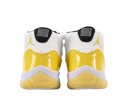 Men's Nike Air Jordan 11 White and Yellow Shoes