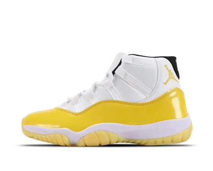 Men's Nike Air Jordan 11 White and Yellow Shoes
