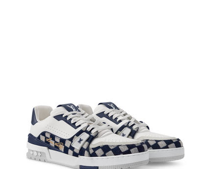 Men's Louis Vuitton Trainer White Navy Sneakers