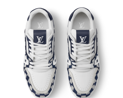 Men's Louis Vuitton Trainer White Navy Sneakers
