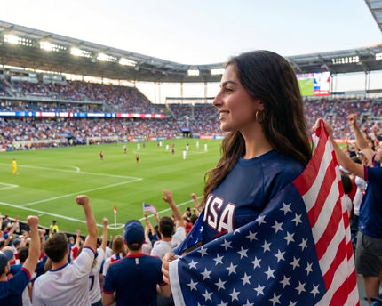 Custom Women's USA 2026 Jersey Crop Tee - Personalized Birthday Gifts For Soccer Lovers, Sports Fans, Sports Lovers - Stars, Stripes & Soccer Pride
